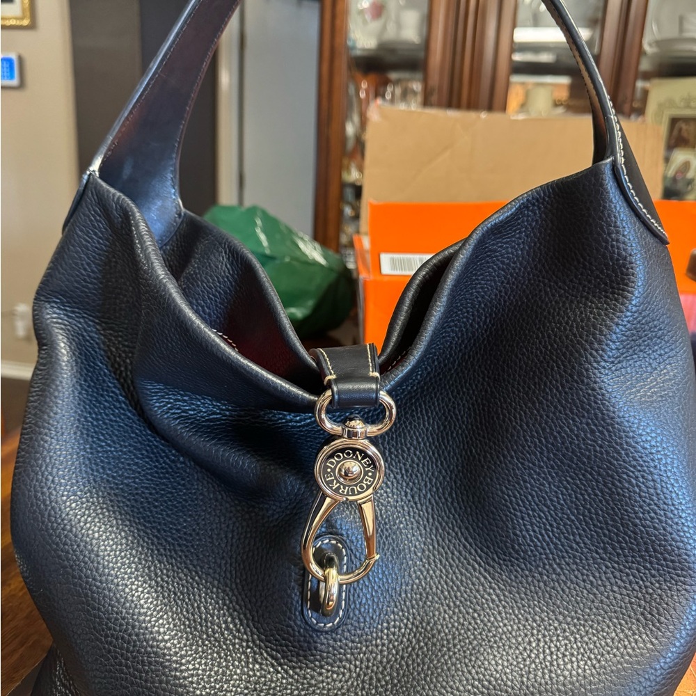 Dooney Chic Black Leather Hobo Bag